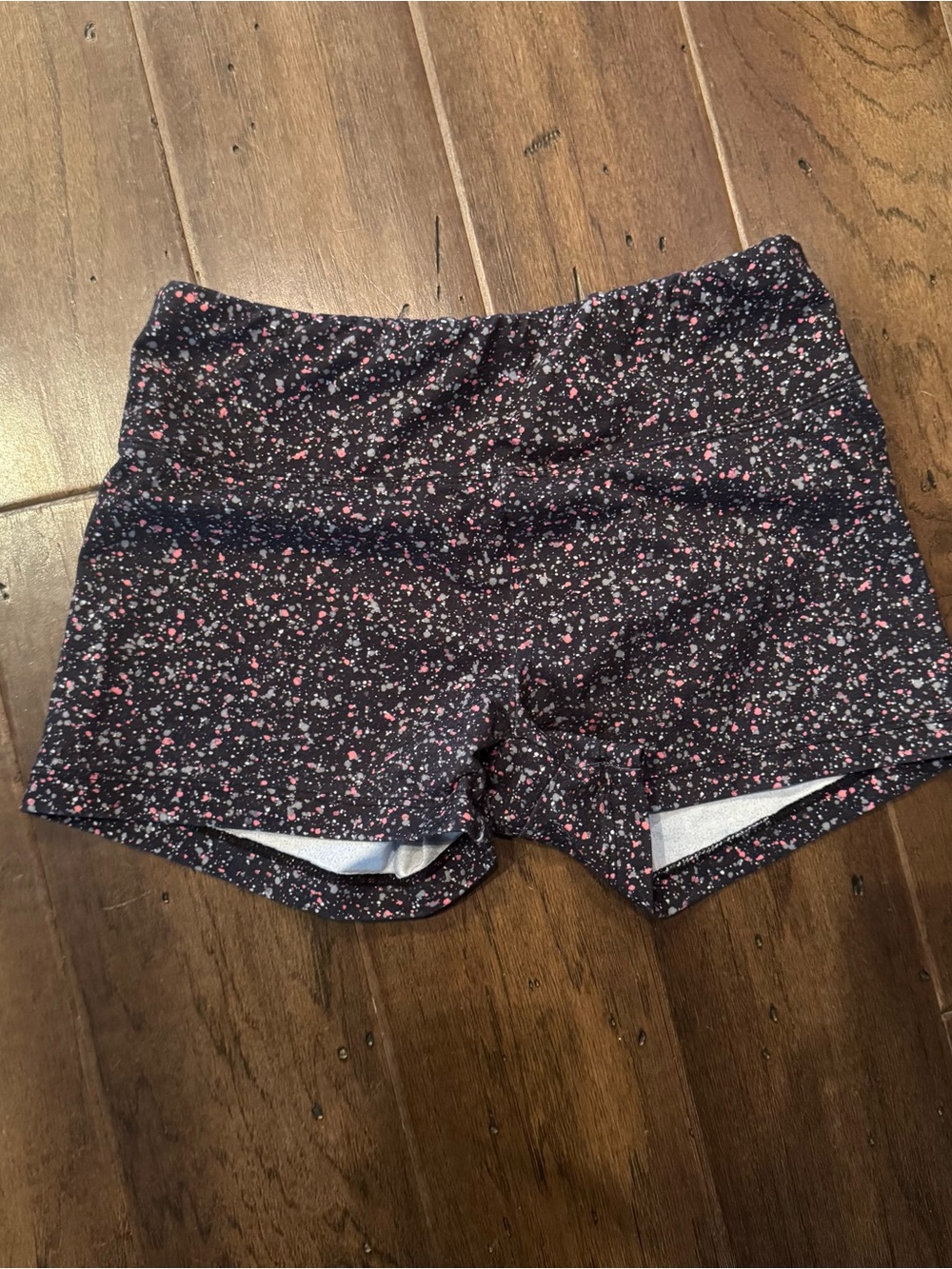 Black Floral Print Women's Active Shorts